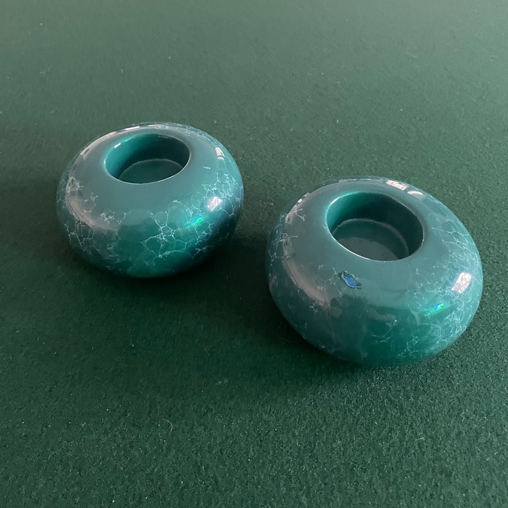Jade-style Ceramic Candle Holders